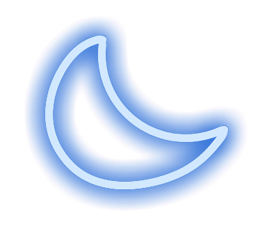blue neon moon doodle
