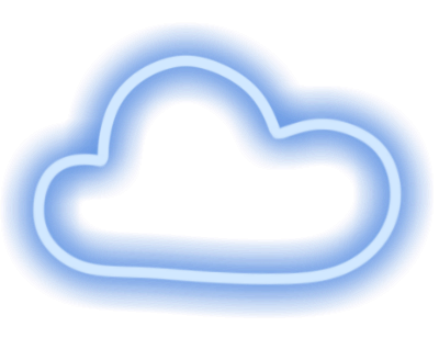 blue neon cloud doodle