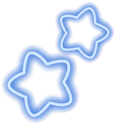 blue neon stars doodle