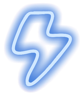blue neon lightning doodle